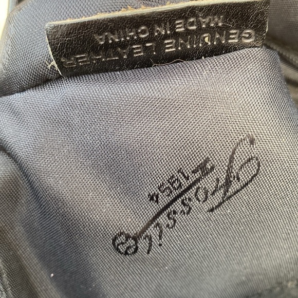 Fossil smooth black leather tote simple chic minimalist bag vintage - Picture 8 of 9